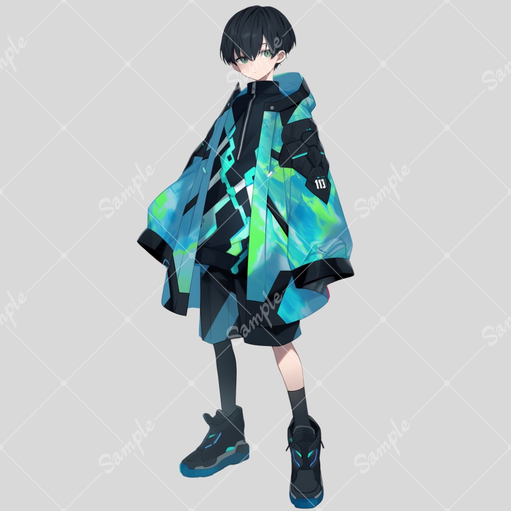 全身立ち絵素材46 未来的な男の子