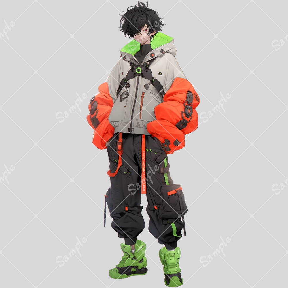 全身立ち絵素材49 未来的な男の子