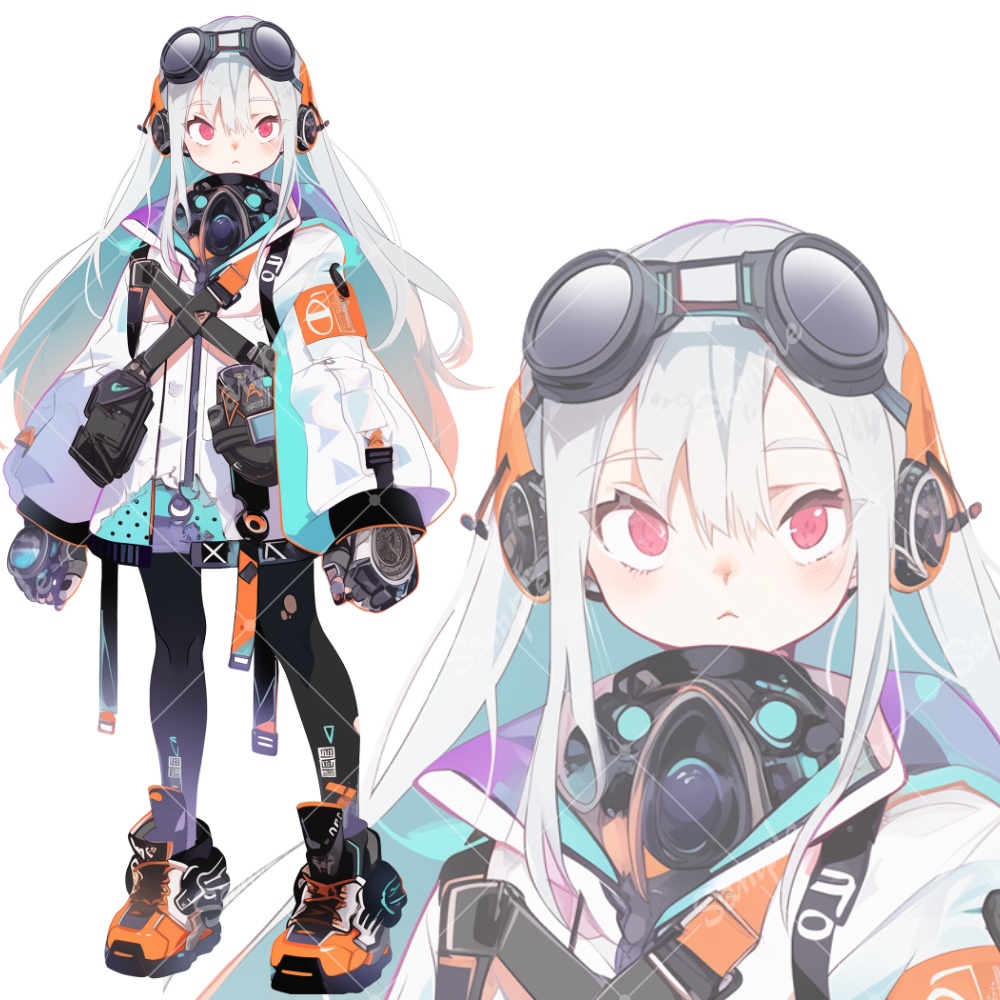全身立ち絵素材53 未来的な女の子