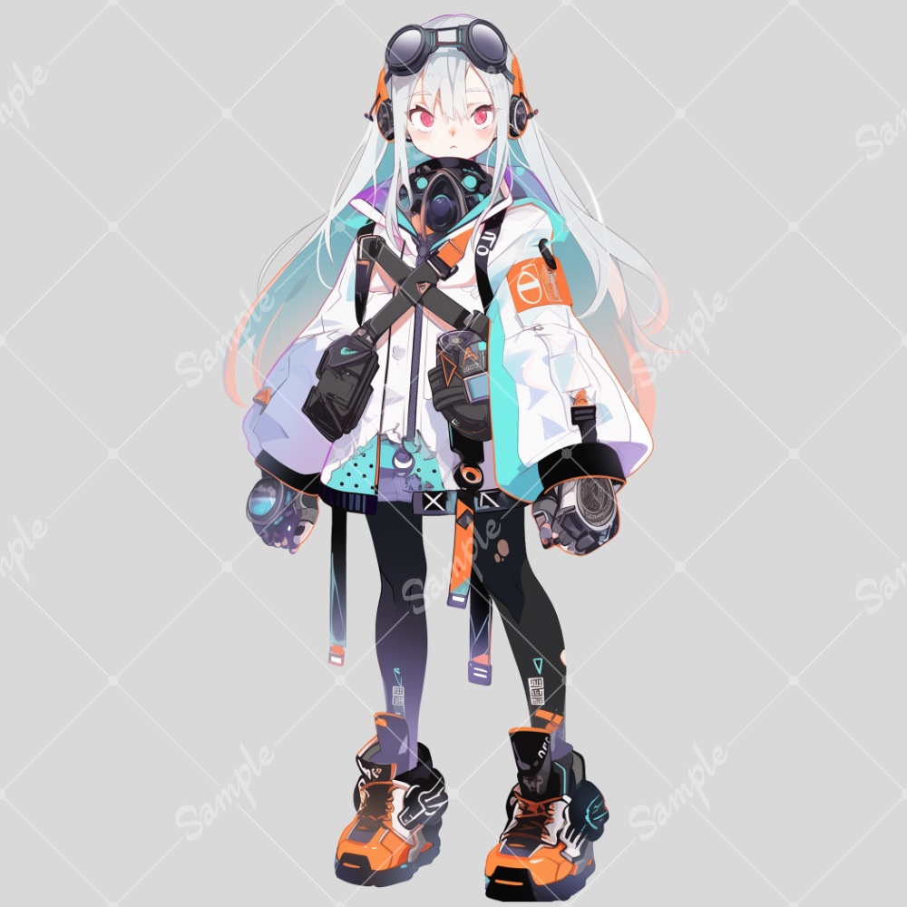 全身立ち絵素材53 未来的な女の子