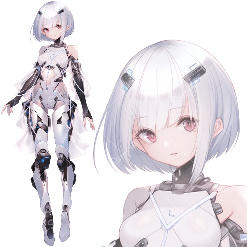 全身立ち絵素材56 未来的な女の子