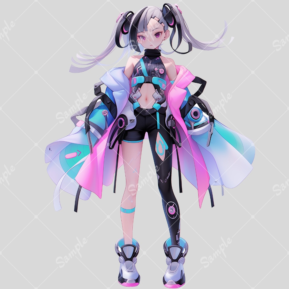 全身立ち絵素材57 未来的な女の子