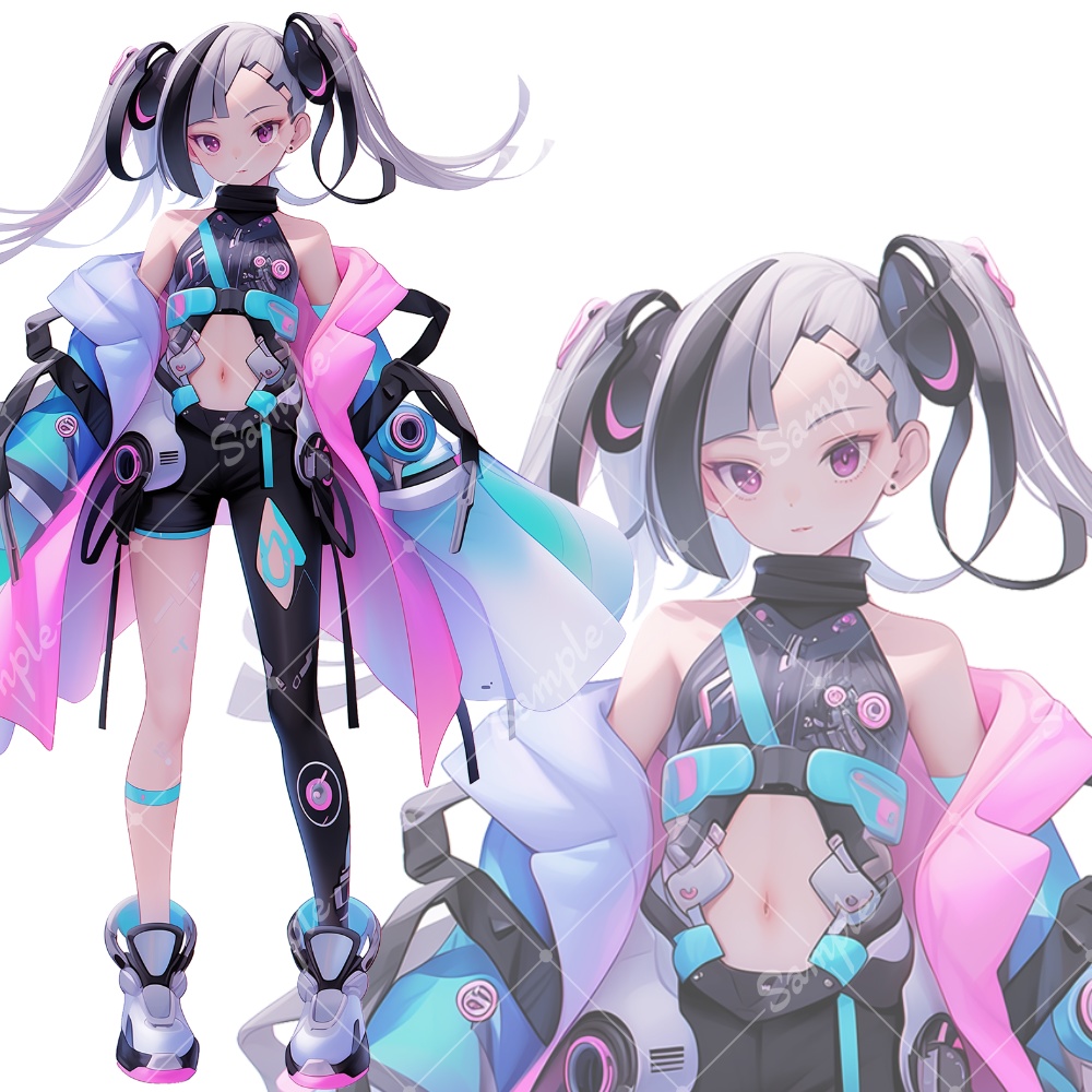 全身立ち絵素材57 未来的な女の子