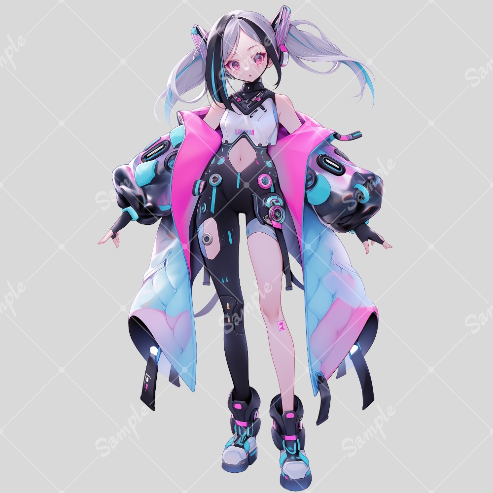 全身立ち絵素材58 未来的な女の子