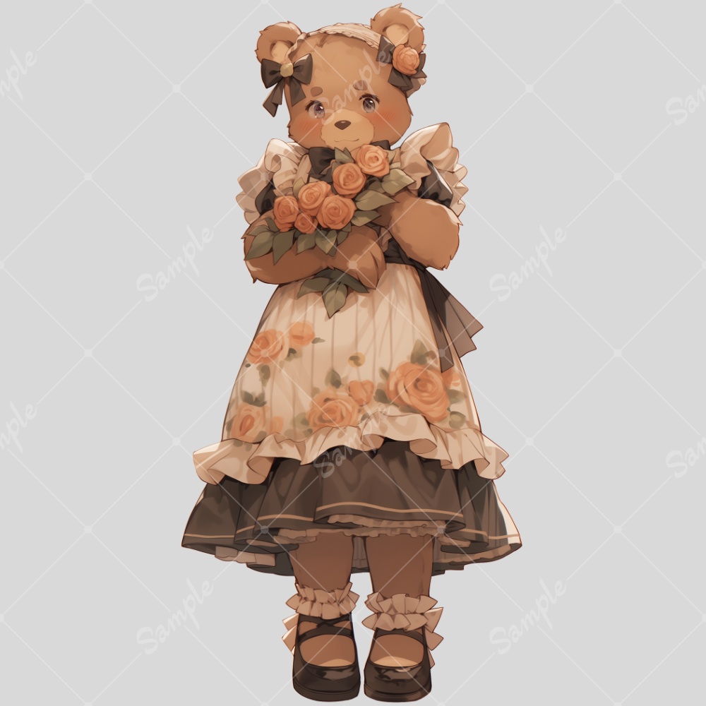 全身立ち絵素材60 クマの女の子