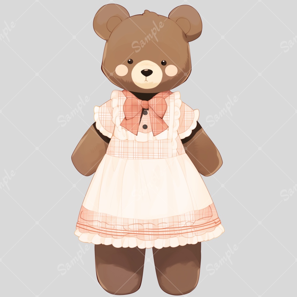 全身立ち絵素材61 クマのぬいぐるみ