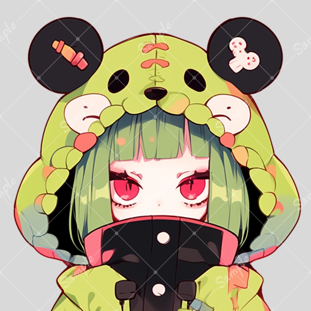 全身立ち絵素材64 くまパーカーの女の子