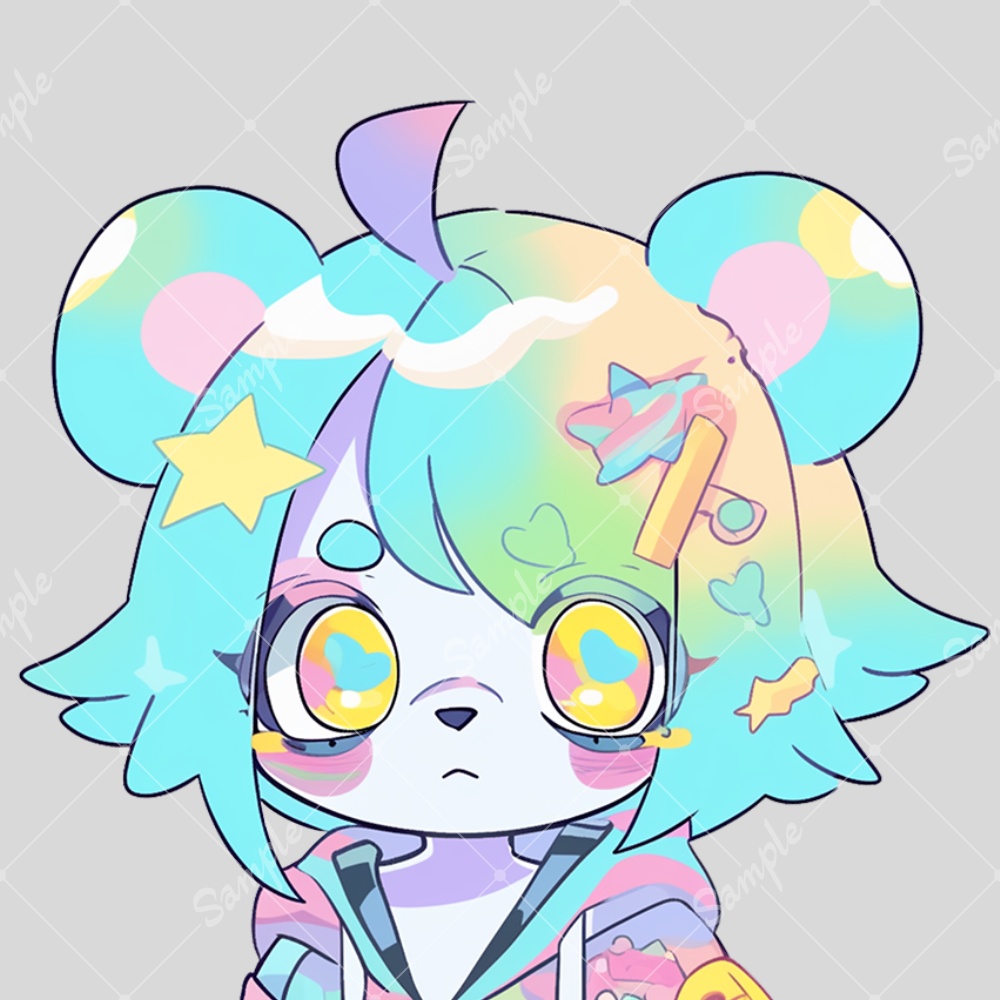 全身立ち絵素材67 ゆめかわなクマの女の子