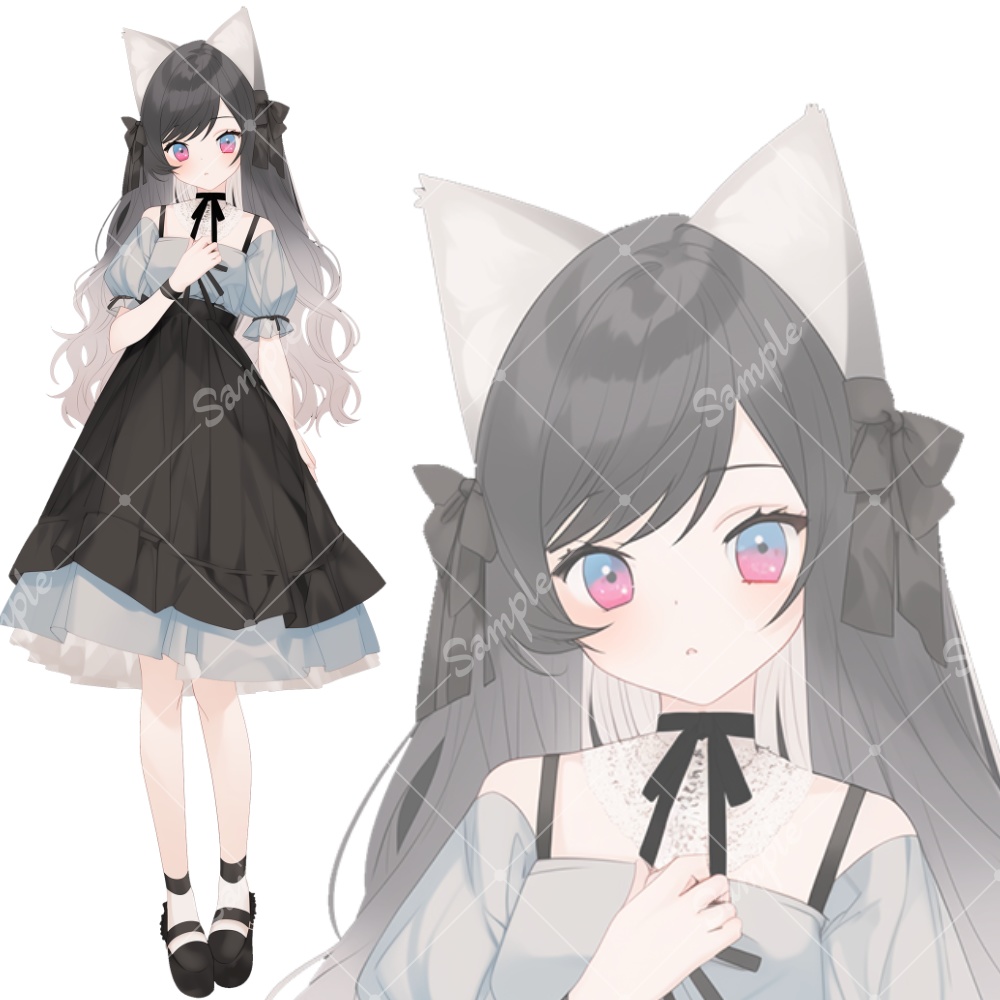 全身立ち絵素材76 猫耳 女の子