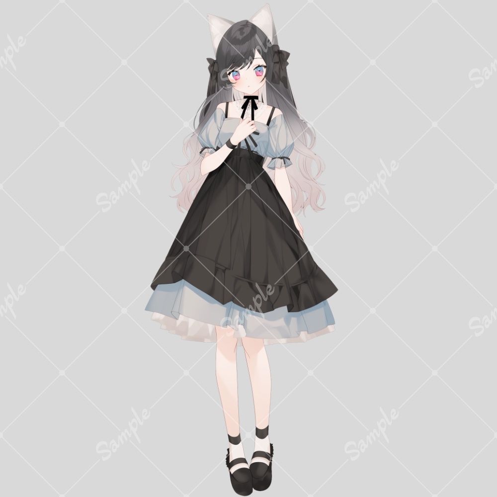 全身立ち絵素材76 猫耳 女の子