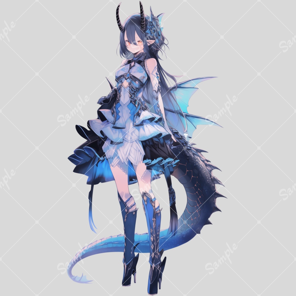全身立ち絵素材78 ドラゴン 女の子