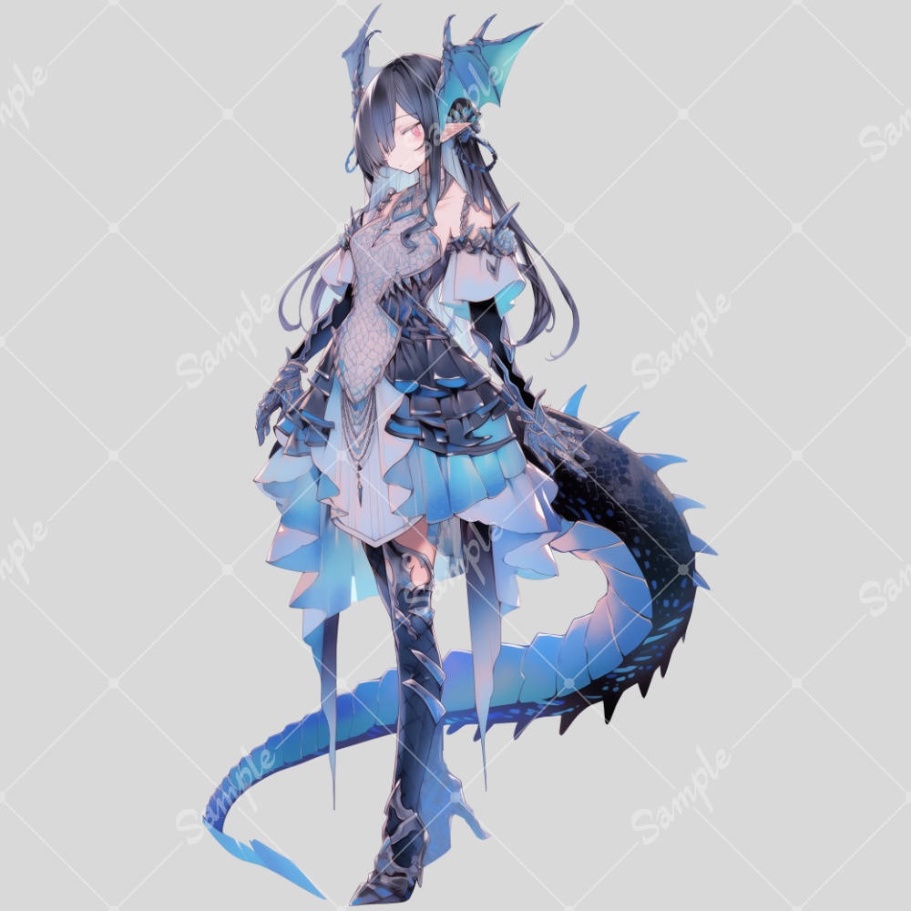 全身立ち絵素材79 ドラゴン 女の子