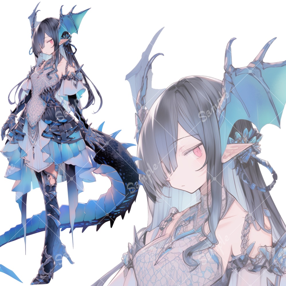 全身立ち絵素材79 ドラゴン 女の子