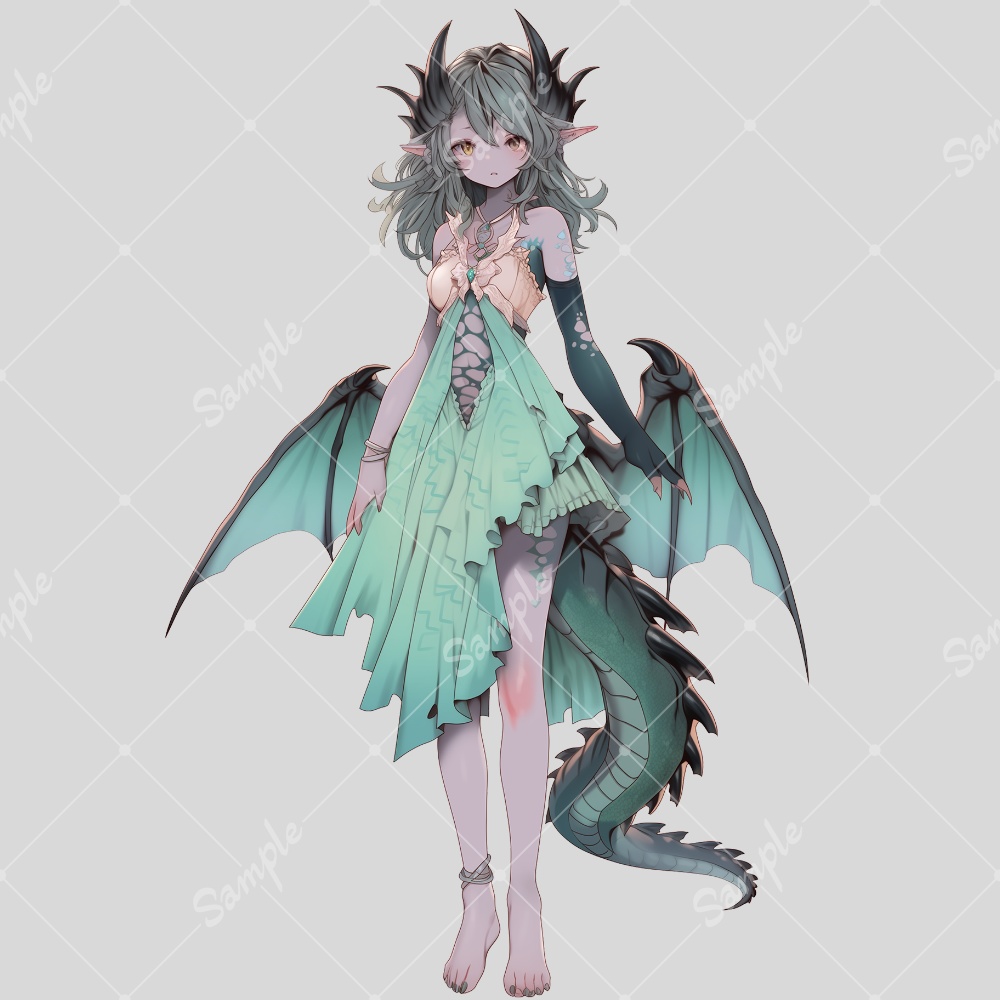 全身立ち絵素材82 ドラゴン 女の子