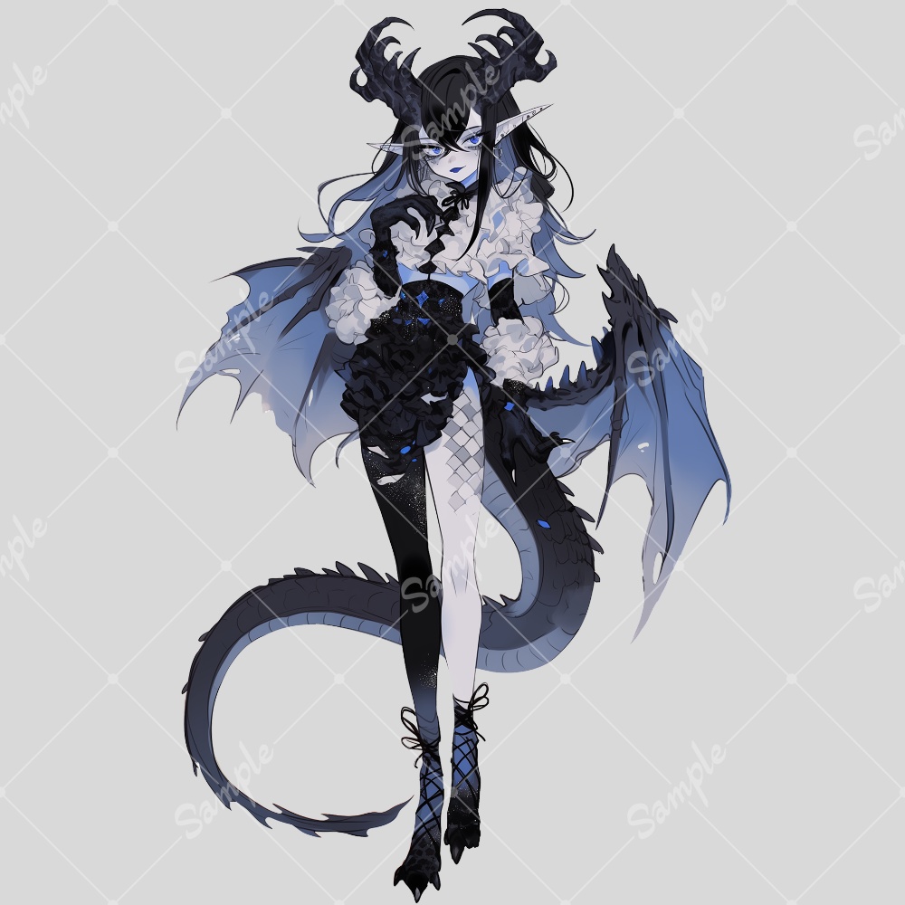 全身立ち絵素材85 ドラゴン 女の子