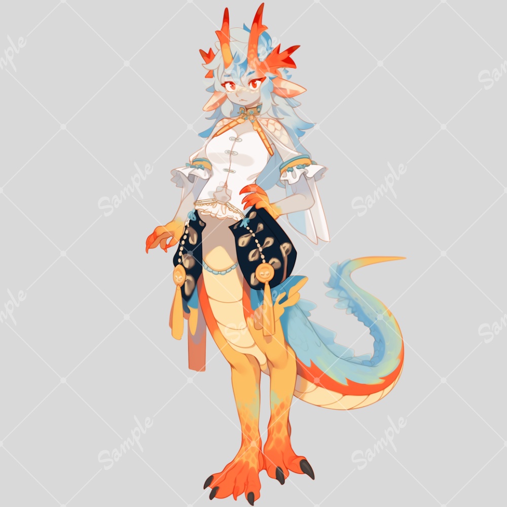 全身立ち絵素材86 ドラゴン 女の子