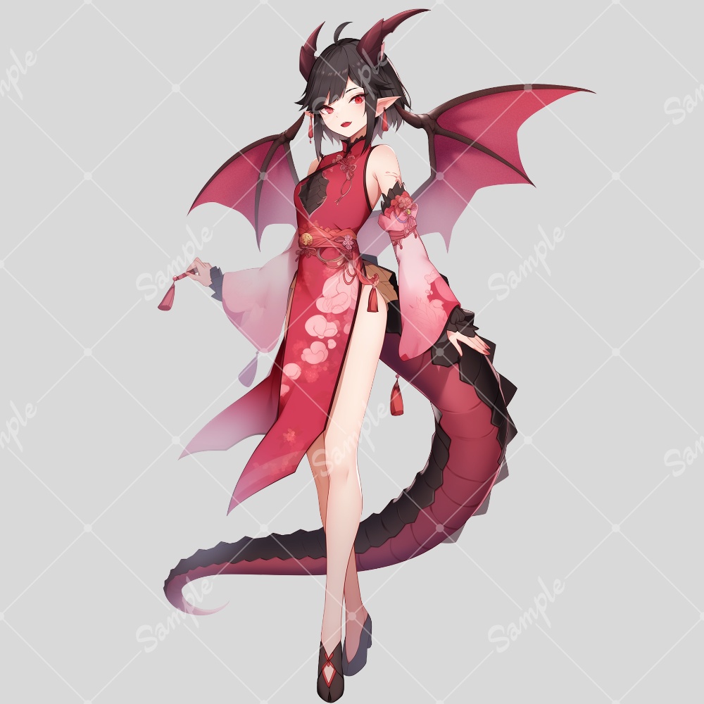 全身立ち絵素材88 ドラゴン 女の子