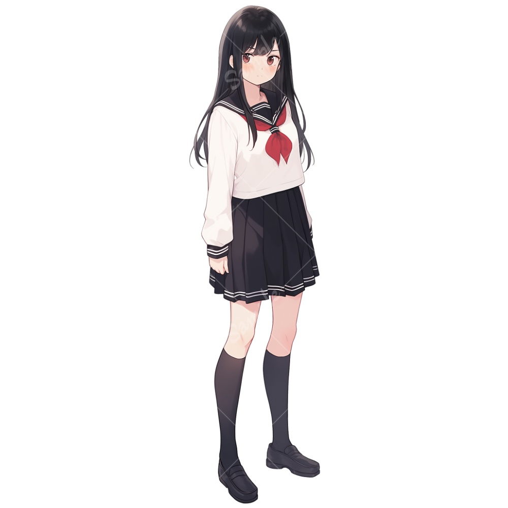 【IRIAM対応 立ち絵素材1】セーラー服 女子高生