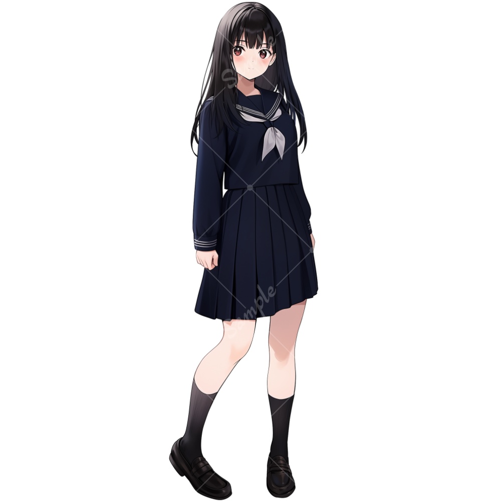 【IRIAM対応 立ち絵素材3】セーラー服 女子高生