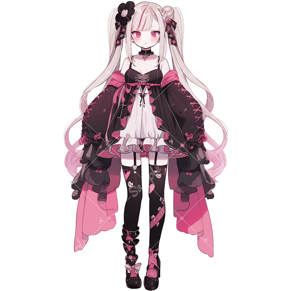 全身立ち絵素材89 ゴシックドレス 女の子