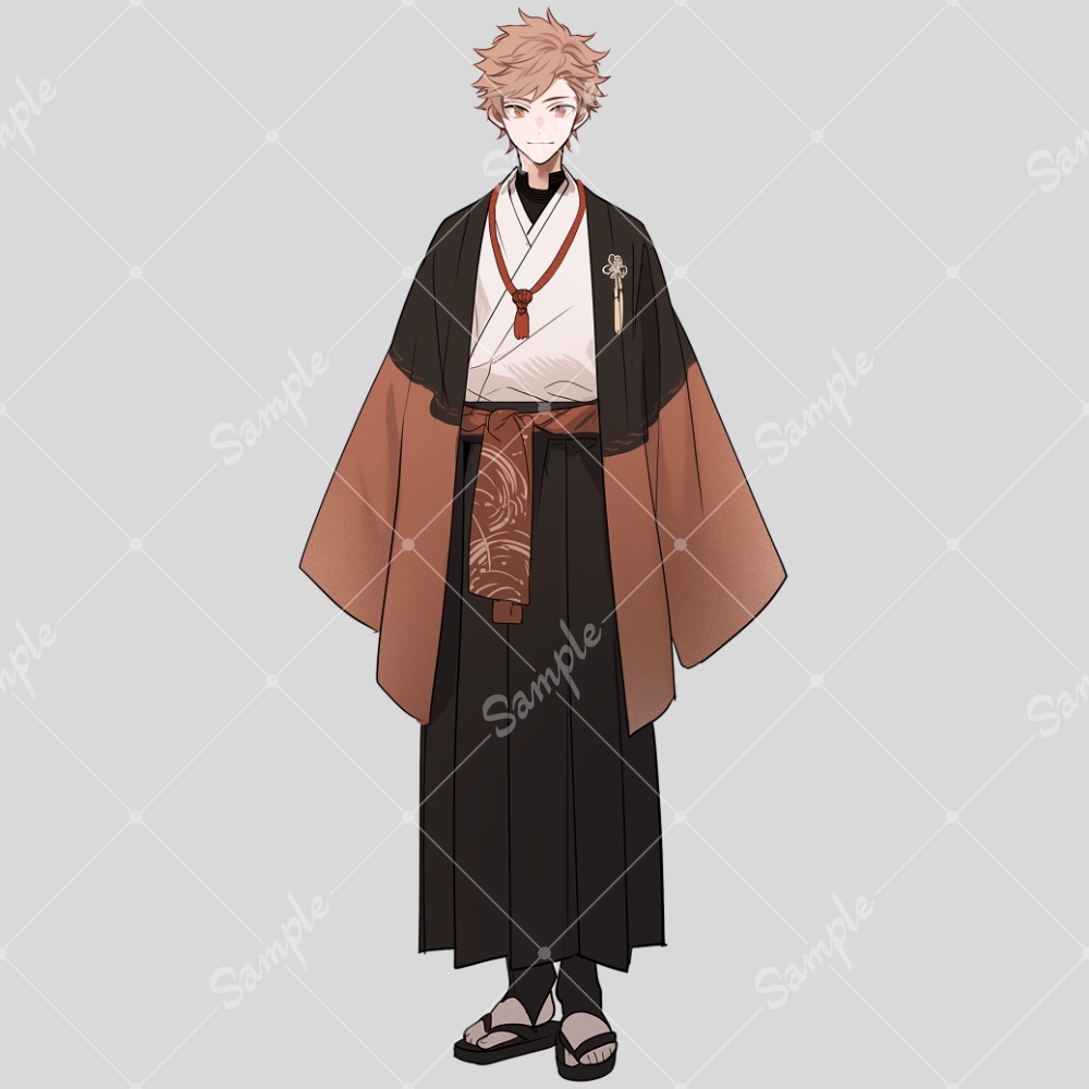 全身立ち絵素材90 着物 和服男子