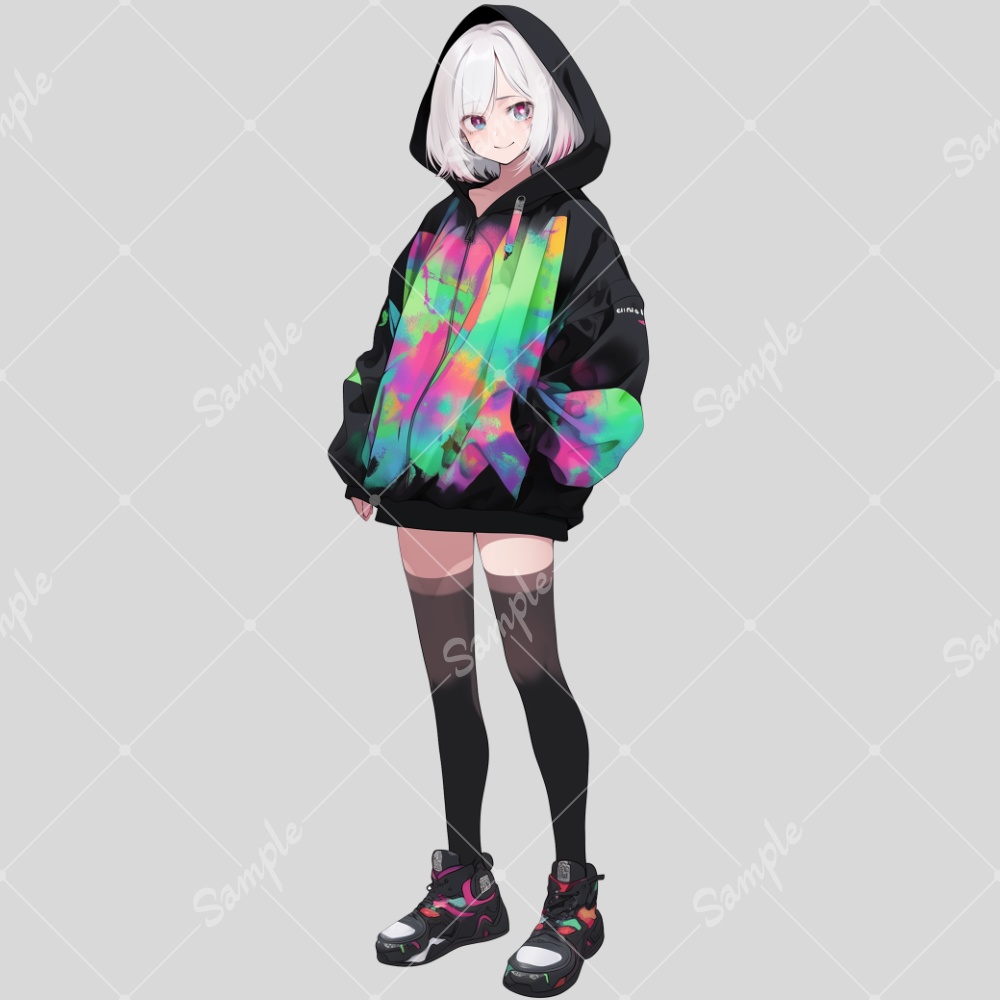 全身立ち絵素材106 パーカー女子