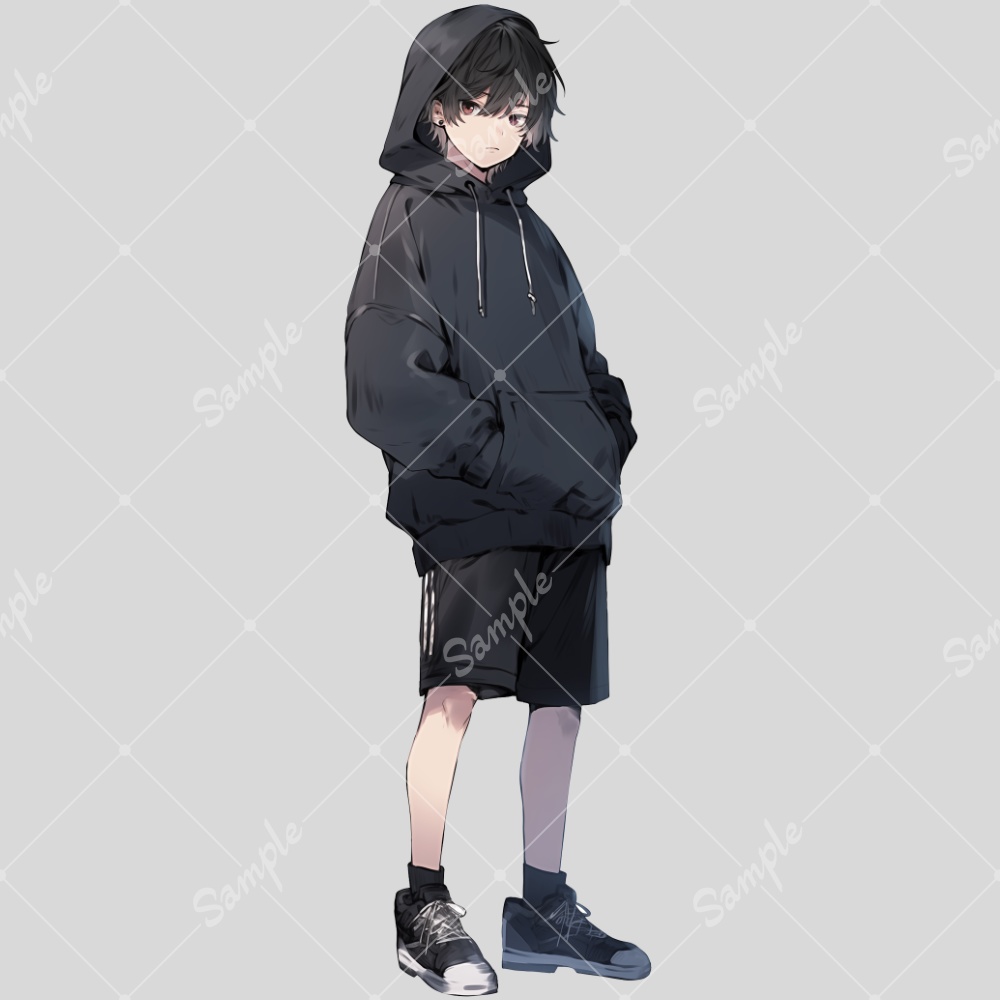 全身立ち絵素材108 パーカー男子