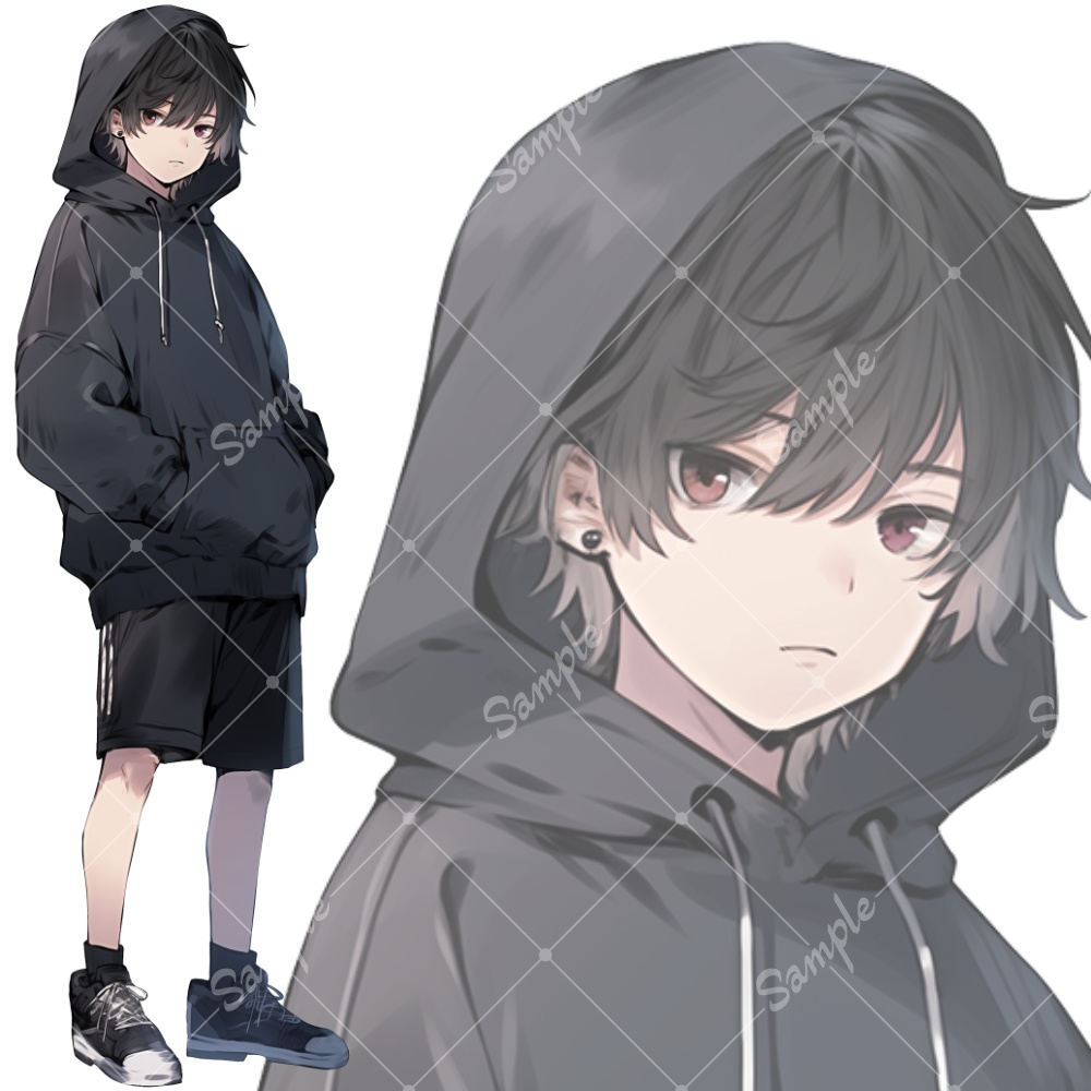 全身立ち絵素材108 パーカー男子
