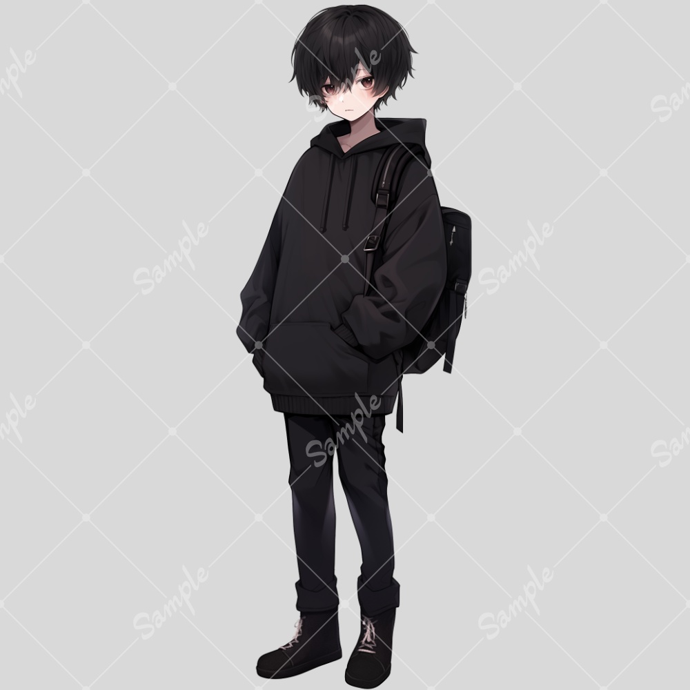 全身立ち絵素材112 パーカー男子