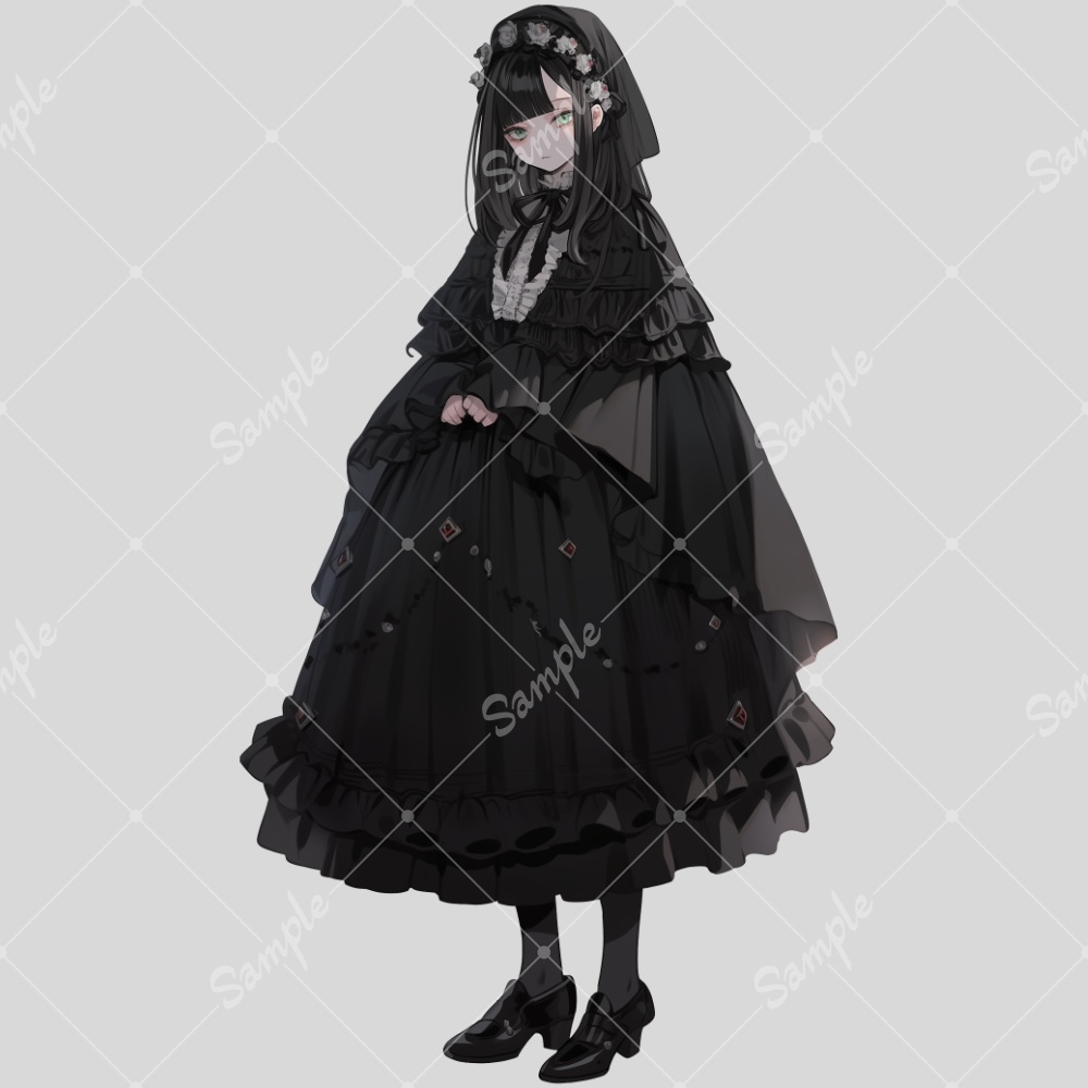 全身立ち絵素材114 ゴシックドレス 女の子
