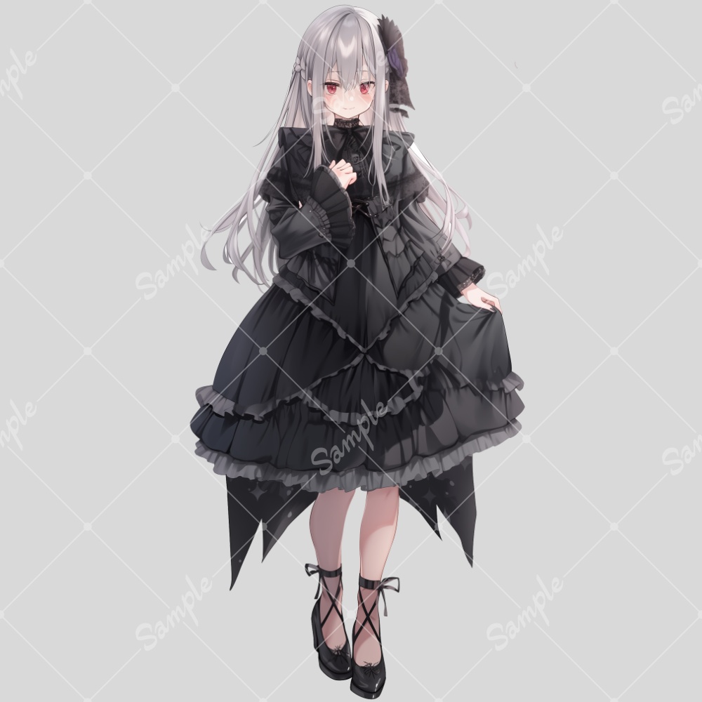 全身立ち絵素材115 ゴシックドレス 女の子