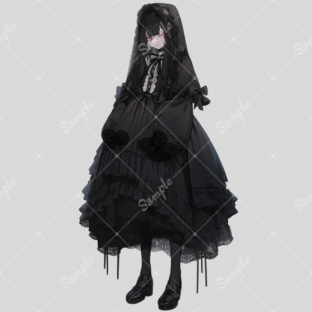 全身立ち絵素材116 ゴシックドレス 女の子