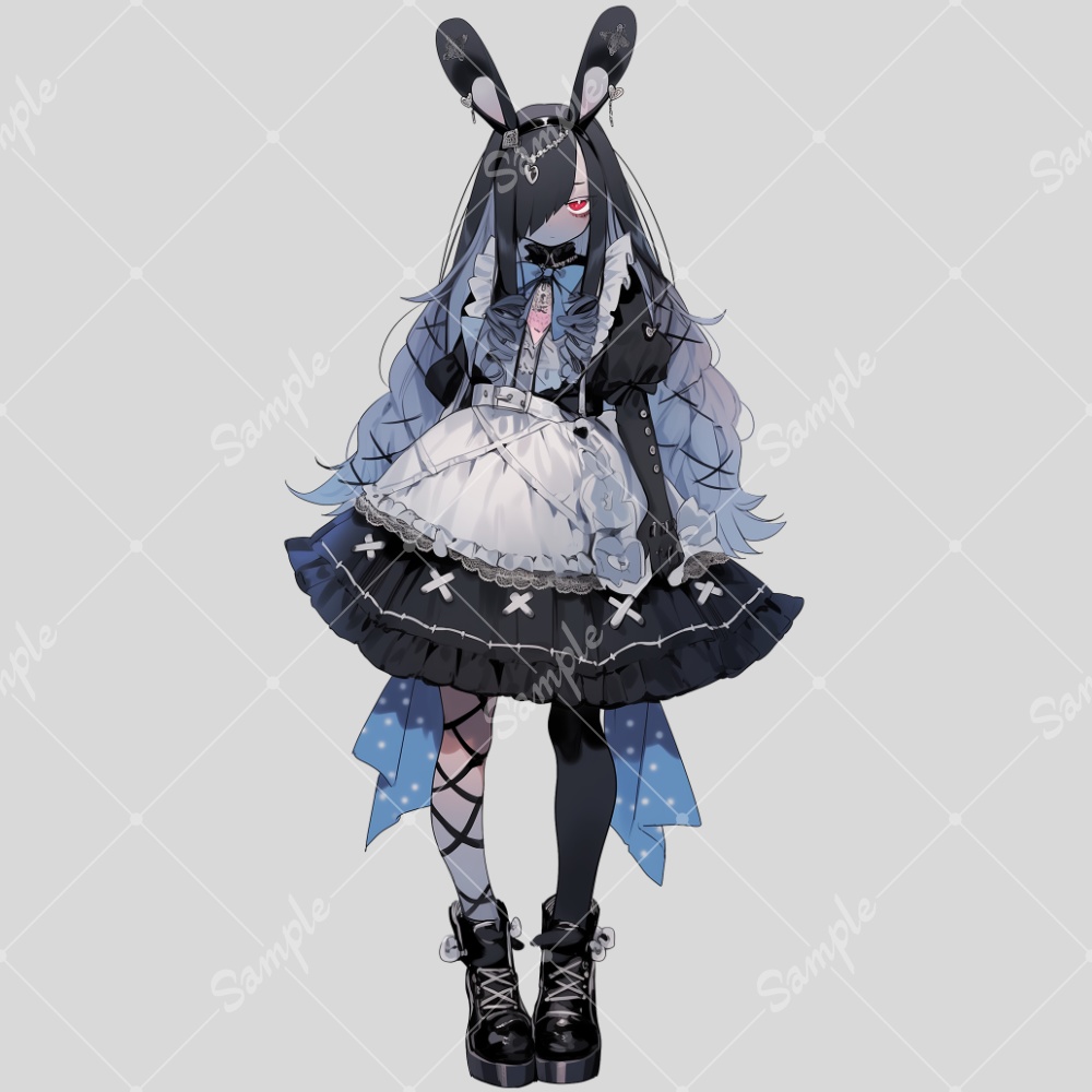 全身立ち絵素材118 うさぎ ゴシックドレス 女の子