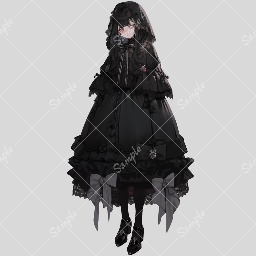 全身立ち絵素材119 ゴシックドレス 女の子