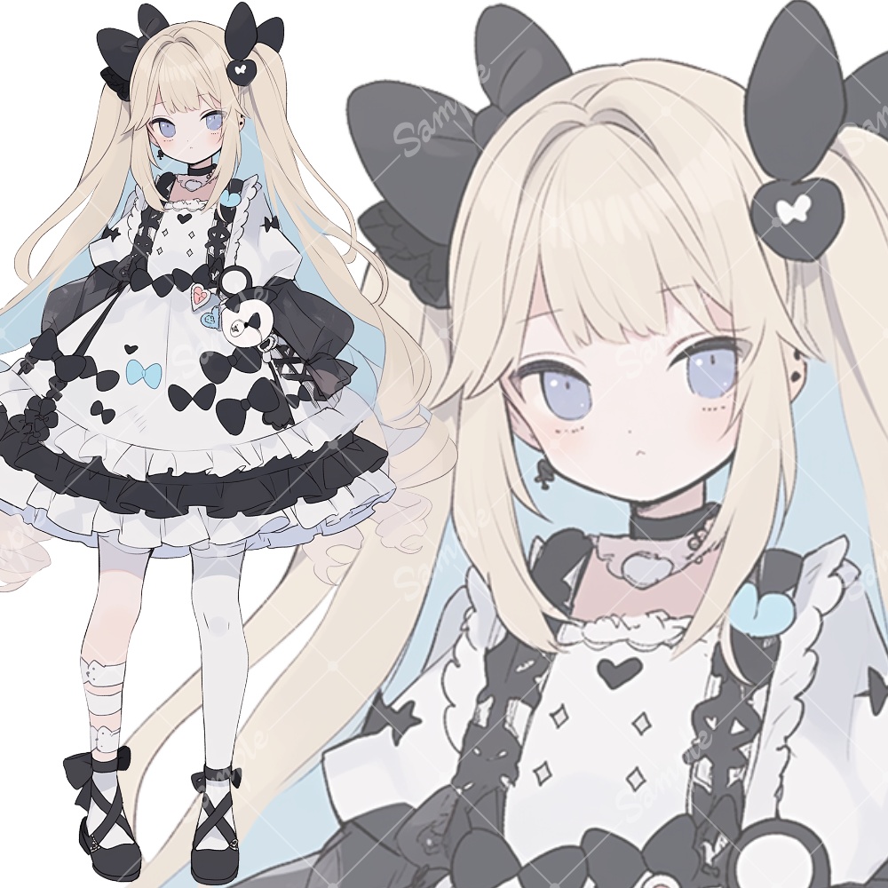 全身立ち絵素材120 ゴシックドレス 女の子