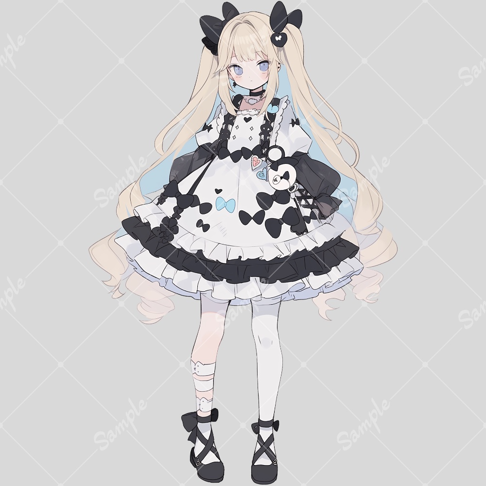 全身立ち絵素材120 ゴシックドレス 女の子