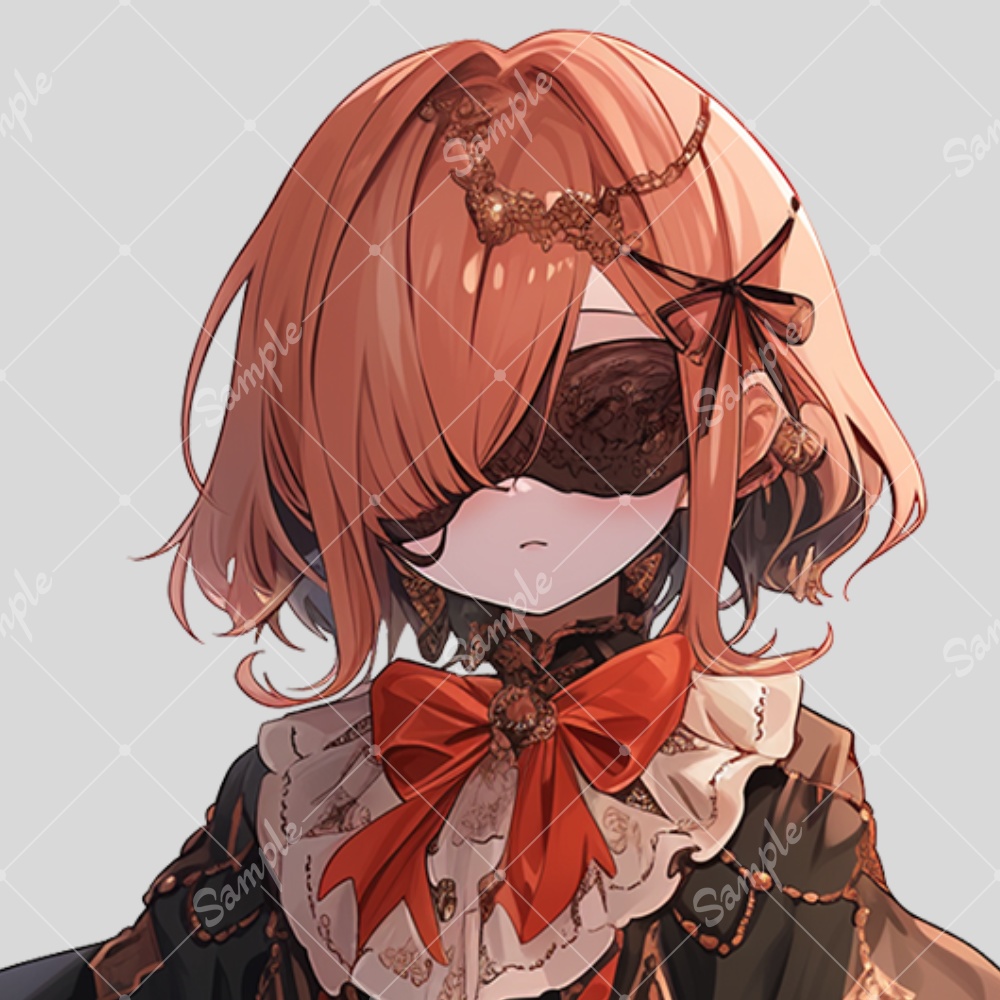 全身立ち絵素材121 目隠し ゴシックドレス 女の子