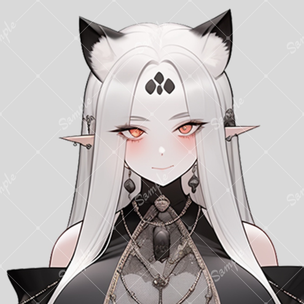 全身立ち絵素材134 ドレス 猫耳 女の子