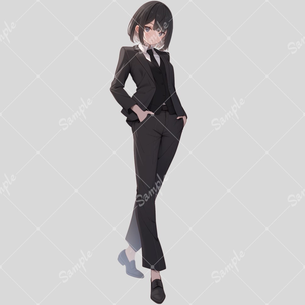 全身立ち絵素材136 スーツ 女の子