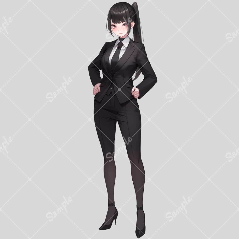 全身立ち絵素材137 スーツ 女の子