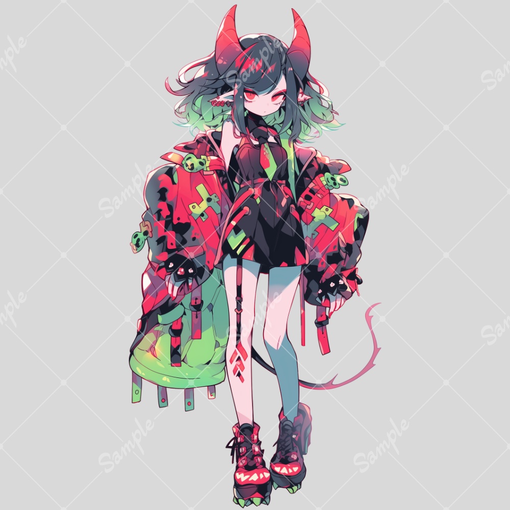 全身立ち絵素材139 鬼 女の子