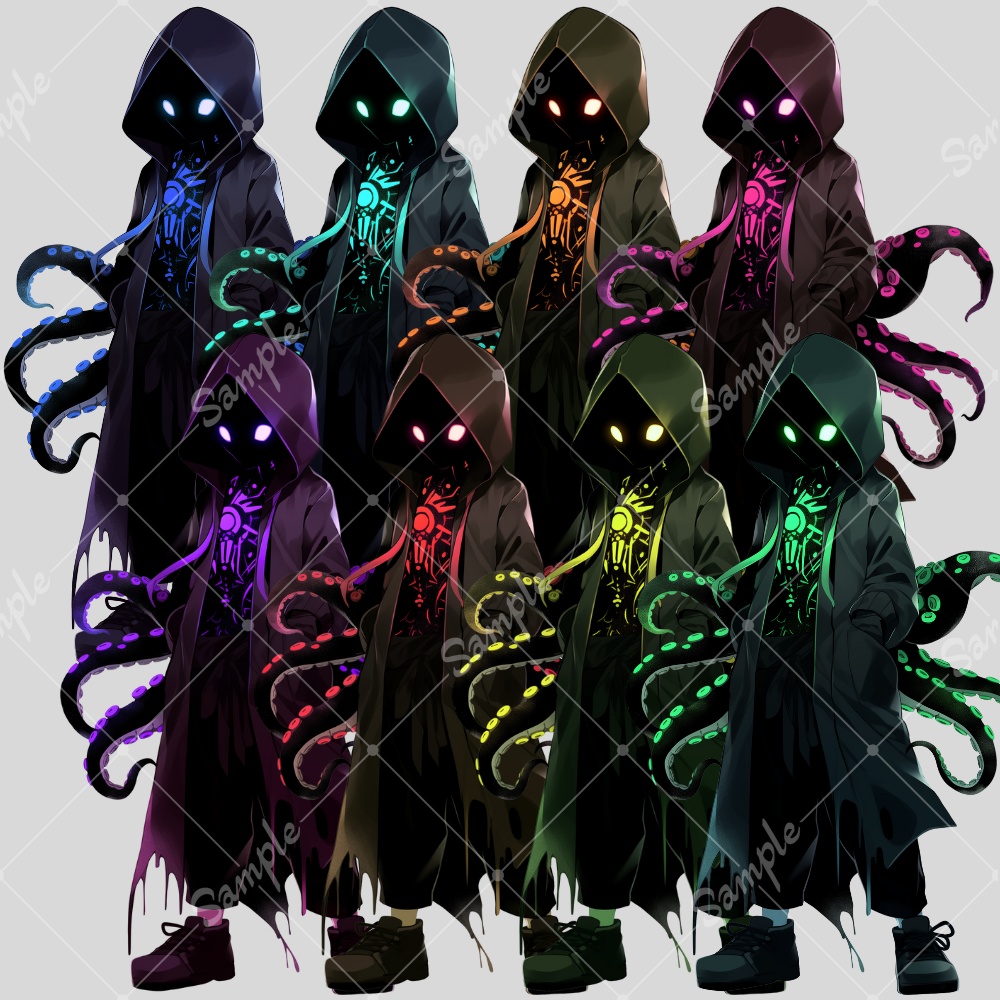 全身立ち絵素材149 クトゥルフな男の子 8色セット