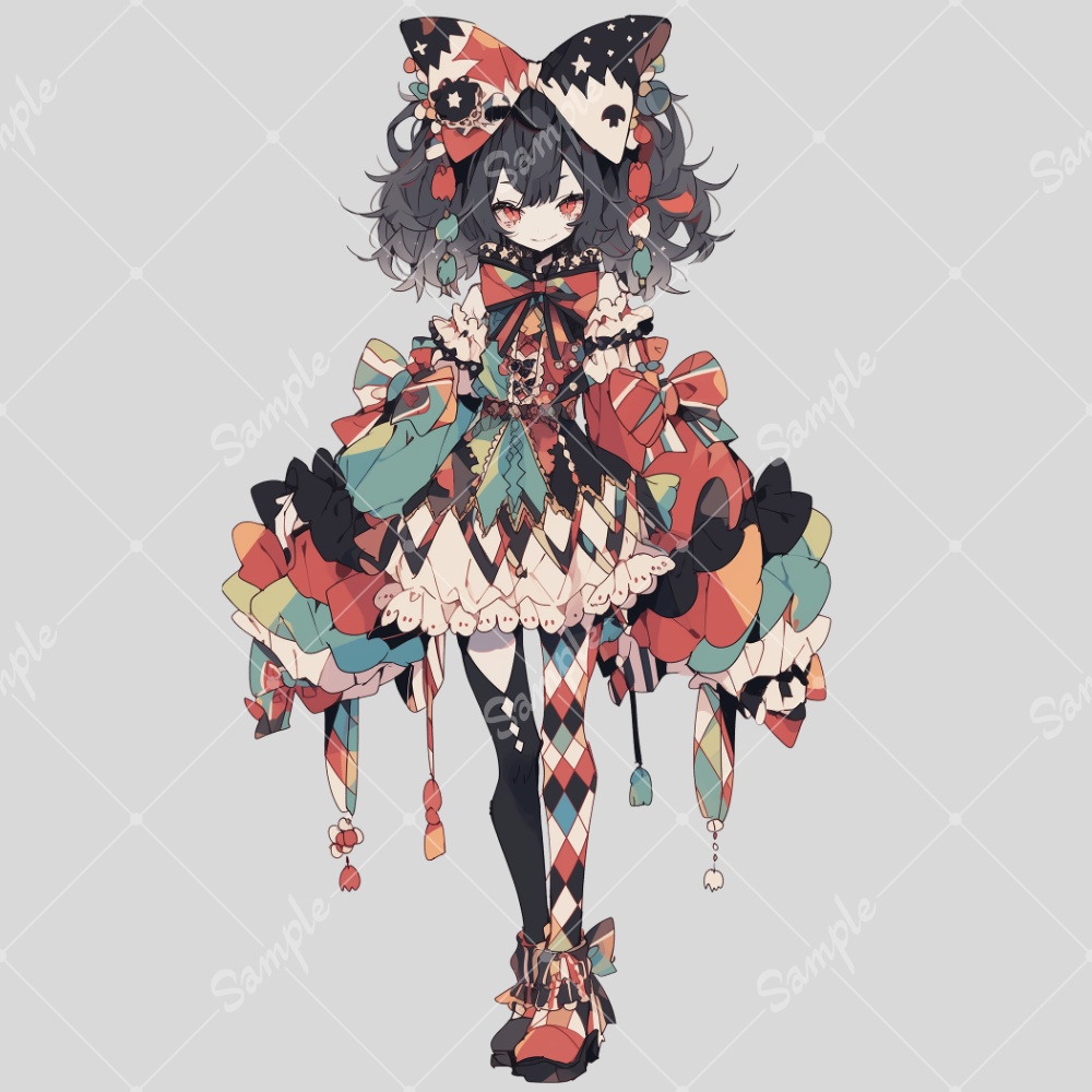 全身立ち絵素材154 道化師の女の子