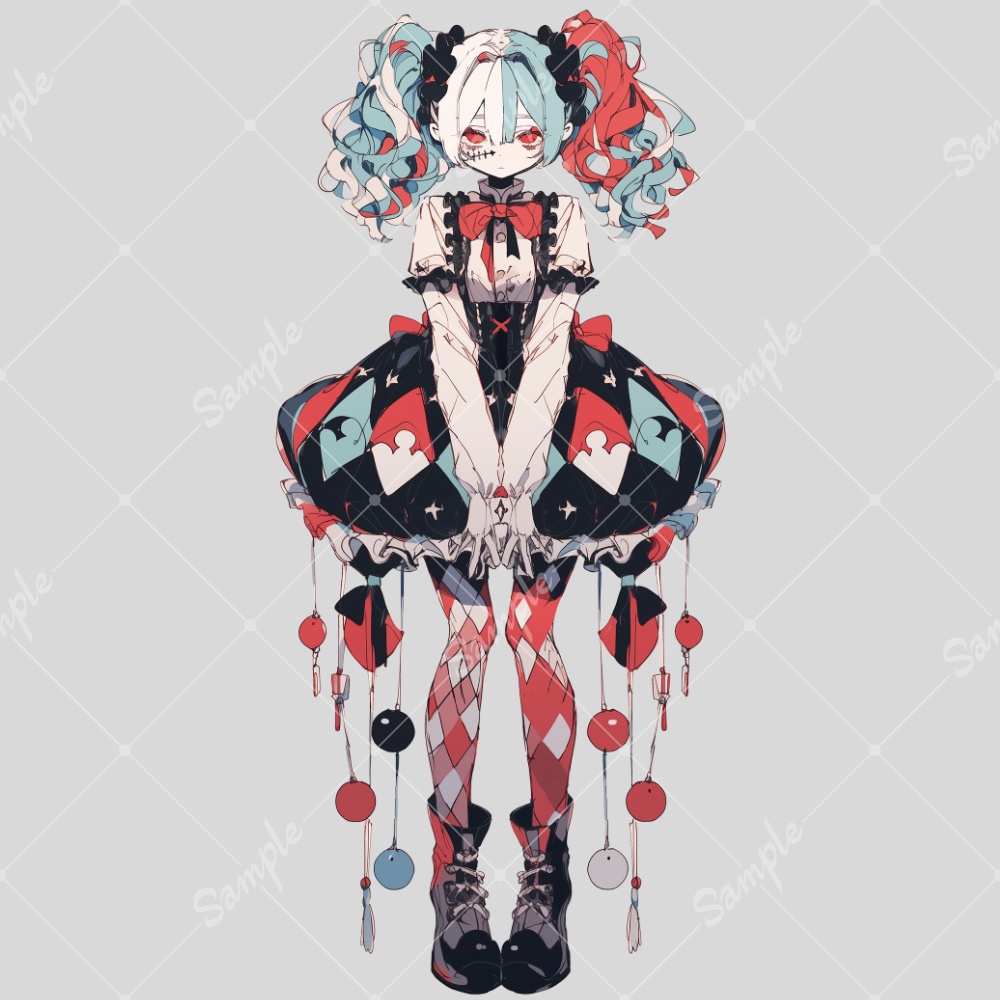 全身立ち絵素材155 道化師の女の子