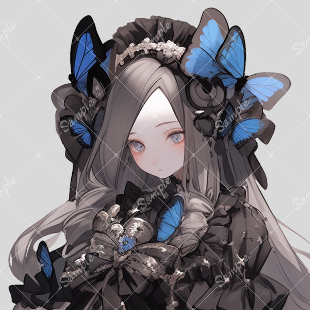 全身立ち絵素材156 モルフォ蝶 ゴシックドレス 女の子