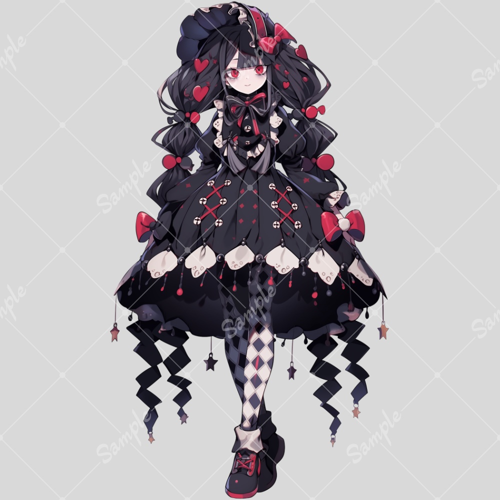 全身立ち絵素材157 ゴシックドレス 女の子