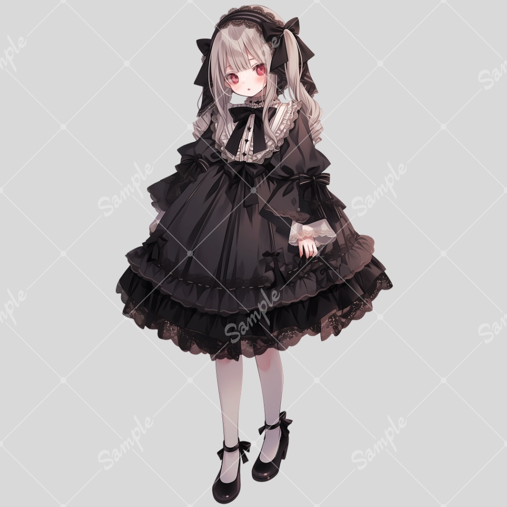 全身立ち絵素材158 ゴシックドレス 女の子