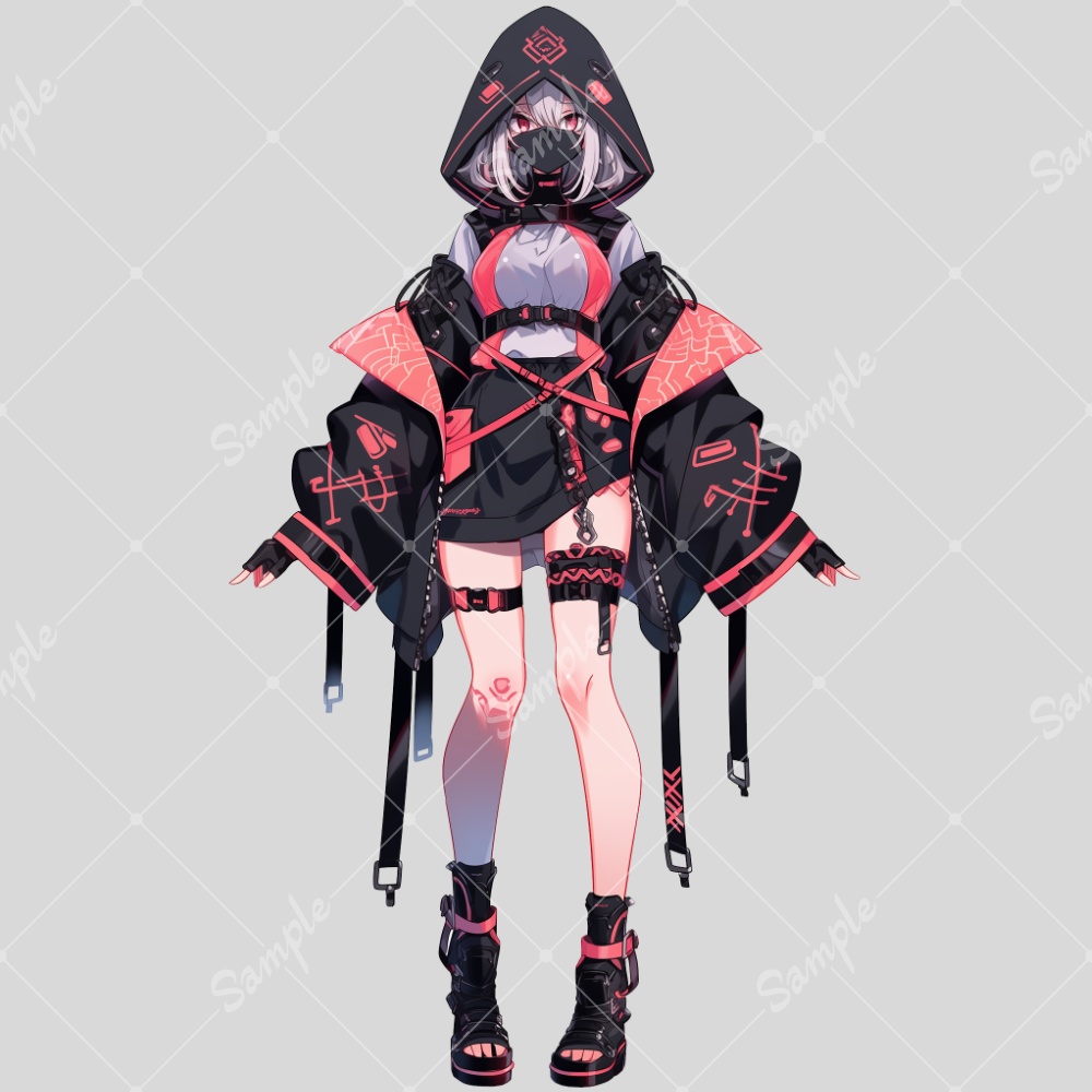 全身立ち絵素材159 忍者 くノ一 女の子