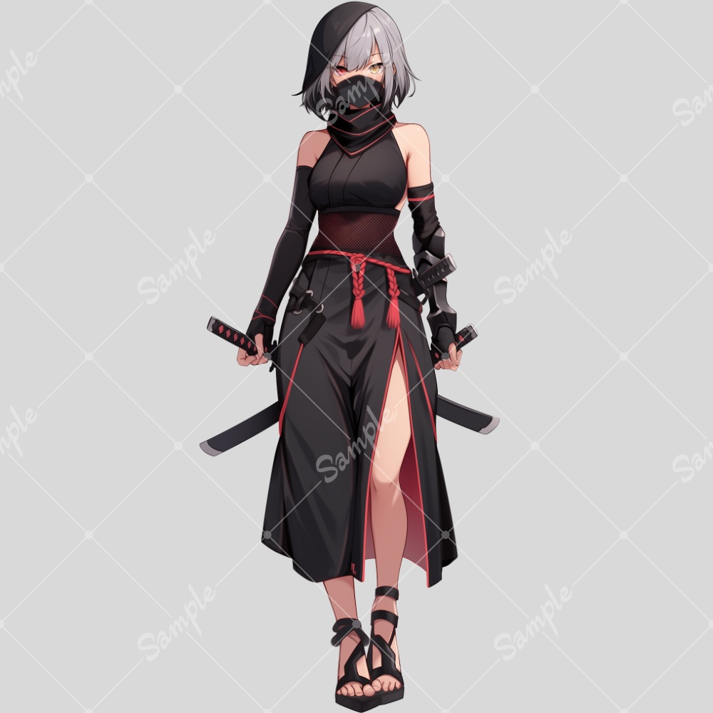 全身立ち絵素材162 忍者 くノ一 女の子