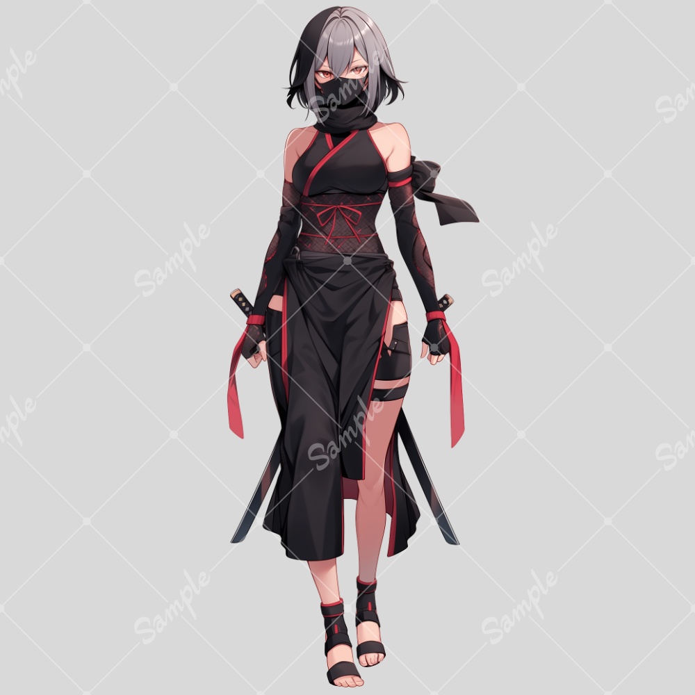 全身立ち絵素材163 忍者 くノ一 女の子